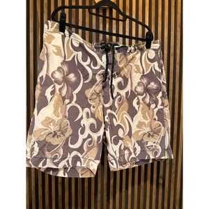 Tommy Bahama XXL Floral Swim Trunks Shorts Brown Beige Mens